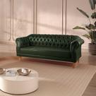 Sofá Chesterfield Clássico 3 Lugares material sintético Verde Duque 200cm Yescasa Sofá Chesterfield Clássico 3 Lugares material sintético Verde Duque 200cm Yescasa