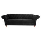 Sofá Chesterfield Conde Del 2,30m Suede Preto / decoração , Sala , Recepção