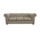 Sofá Chesterfield De Couro 3 Lugares Avelã - Mempra Sofá Chesterfield De Couro 3 Lugares Avelã - Mempra