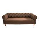 Sofá Chesterfield Duque 3 lugares 2,30 - Suede Marrom / sala de estar, recepção, barbearia