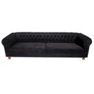 Sofá Chesterfield Duque 3 lugares 2,30 - Suede Preto / sala de estar, recepção, barbearia