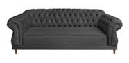 Sofá Chesterfield Elisabeth Suede Cinza Camurça