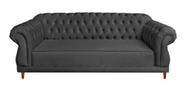 Sofá Chesterfield Elisabeth Suede Cinza Chumbo