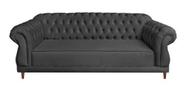 Sofá Chesterfield Elisabeth Suede Cinza Chumbo