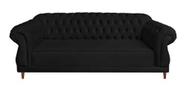 Sofá Chesterfield Elisabeth Suede Preto Sofá Chesterfield Elisabeth Suede Preto