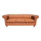 Sofá Chesterfield Luís XV 2,30M Couro Eco Caramelo / decoração, Sala , Recepção