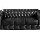Sofá Chesterfield Luís Xv 3 Lugares Retrô Decoração Preto Sofá Chesterfield Luís Xv 3 Lugares Retrô Decoração Preto