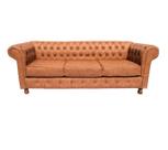 Sofá Chesterfield Luiz XV 2,30 c. Ecológico Caramelo sala de estar/recepção/ barbearia