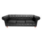 Sofa Chesterfield Luiz XV Preto 2M Sala Recepcao Barbearia