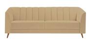 Sofá Chesterfield Luxo Camel 3 Lugares Suede Bege