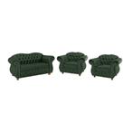 Sofá Chesterfield Merlo 2 lugares 1,80 + 2 Poltronas - Suede Verde Musgo / decoração, recepção, sala tv estar Sofá Chesterfield Merlo 2 lugares 1,80 + 2 Poltronas - Suede Verde Musgo / decoração, recepção, sala tv estar