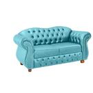 Sofá Chesterfield Merlo 2 lugares 1,80 Suede Azul Turquesa/ decoração, recepção, sala tv estar