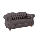 Sofá Chesterfield Merlo 2 Lugares 2,30 - Veludo Cinza Médio / Decoração, recepção, sala tv estar