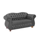 Sofá Chesterfield Merlô 2 Lugares Suede Cinza 2,30M / Decoração, recepção, barbearia, sala tv