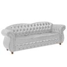 Sofá Chesterfield Merlo 3 lugares 2,30 - Corano Branco / Decoração, recepção, Barbearia, sala tv estar