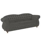 Sofá Chesterfield Merlo 3 lugares 2,30 - Suede Cinza Chumbo / Decoração, recepção, Barbearia, sala tv estar