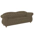 Sofá Chesterfield Merlo 3 lugares 2M - Veludo Bege / Decoração, recepção, Barbearia, sala tv estar