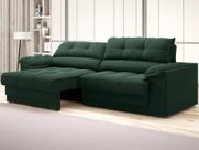 Sofá com Carregador USB Retrátil Reclinável Mimo 2,00m Velosuede Verde - NETSOFAS