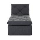 Sofá com Chaise Herval Flora, Linho Preto, 154 cm