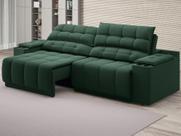 Sofá com Porta Copos Carregador USB Ret Rec Samurai 2,50m Velosuede Verde - NETSOFAS