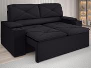 Sofá com Porta Copos Retrátil e Reclinável Pop 1,54m Velosuede Preto - NETSOFAS