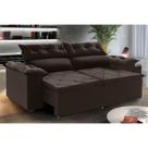 Sofá Compact 150 cm Retrátil e Reclinável Molas Espirais Suede Marrom - Sofá na Web Sofá Compact 150 cm Retrátil e Reclinável Molas Espirais Suede Marrom - Sofá na Web