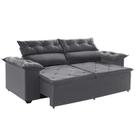 Sofá Compact 180 cm Retrátil e Reclinável com Molas Espirais Suede Cinza - Sofá na Web