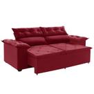 Sofá Compact 180 cm Retrátil e Reclinável com molas Espirais Suede Vermelho - Sofá na Web Sofá Compact 180 cm Retrátil e Reclinável com molas Espirais Suede Vermelho - Sofá na Web