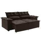 Sofá Compact 2 metros Retrátil e Reclinável com Molas Espirais Suede Marrom - Sofa na Web