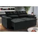 Sofá Compact especial 150 cm Retrátil e Reclinável com Molas Espirais Suede Preto - Sofá na Web Sofá Compact especial 150 cm Retrátil e Reclinável com Molas Espirais Suede Preto - Sofá na Web
