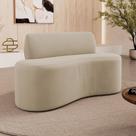 Sofá Compacto Moderno Orgânico Sora 100cm Suede Bege - Desk Design