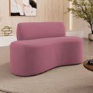Sofá Compacto Moderno Orgânico Sora 100cm Suede Rosa - Desk Design