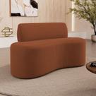 Sofá Compacto Moderno Orgânico Sora 100cm Suede Terracota - Desk Design