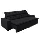 Sofá Concept 2,20 metros Retrátil e reclinável com Molas Suede Light Preto -Sofá na Web Sofá Concept 2,20 metros Retrátil e reclinável com Molas Suede Light Preto -Sofá na Web