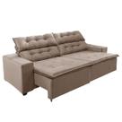 Sofá Concept 2,50 metros Retrátil e reclinavél com Molas Suede Light Castor - Sofá na Web Sofá Concept 2,50 metros Retrátil e reclinavél com Molas Suede Light Castor - Sofá na Web