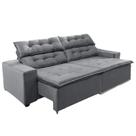 Sofá Concept 2,50 metros Retrátil e reclinavél com Molas Suede Light Cinza - Sofá na Web Sofá Concept 2,50 metros Retrátil e reclinavél com Molas Suede Light Cinza - Sofá na Web