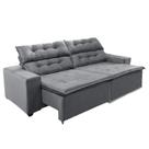 Sofá Concept 3,00 metros Retrátil e recinável com Mola Suede Light Cinza - Sofá na Web Sofá Concept 3,00 metros Retrátil e recinável com Mola Suede Light Cinza - Sofá na Web