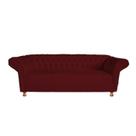 Sofá conde 2.30m com assento inteiriço suede bordo - pronta entrega / sofá - salão - tv - chesterfield