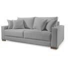 Sofá Confortável Suede Cinza Claro 3 Lugares Marrocos 2,0m Design Aconchegante Sala