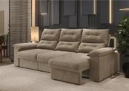 Sofá Copacabana Retrátil e Reclinável 4 Lugares Suede 2,30m