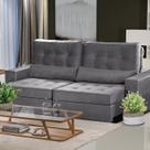 Sofá Curitiba Modular 3 Lugares 230cm Retrátil Reclinável Yescasa Cinza
