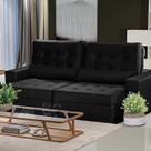 Sofá Curitiba Modular 5 Lugares 2.50 MT Retrátil e Reclinável Yescasa Preto