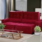 Sofá Curitiba Modular 5 Lugares 2.50 MT Retrátil e Reclinável Yescasa Vermelho
