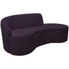 Sofá Curvo 02 Lugares 150cm Eron Braço Direito Veludo Roxo - Nexta Casa