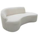 Sofá Curvo 03 Lugares 180cm Eron Braço Direito Bouclé Off White - Nexta Casa