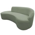 Sofá Curvo 03 Lugares 180cm Eron Braço Esquerdo Bouclé Verde Claro - Nexta Casa