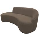 Sofá Curvo 03 Lugares 210cm Eron Braço Esquerdo Bouclé Marrom - Nexta Casa
