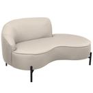 Sofá Curvo 2 Lugares 150cm Braço Dir. Thommy Pés Preto Linho Off White - Nexta Casa