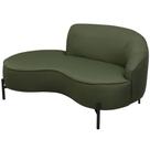 Sofá Curvo 2 Lugares 150cm Braço Esq. Thommy Pés Preto Linho Verde - Nexta Casa