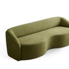 Sofá Curvo 2 Lugares 200cm Boucle Alonso